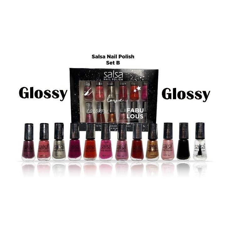 Salsa Nail Polish (Ecer) Nude Series 01  Nude 02 Matte Set A Glossy Set B Cat kuku (KIM)
