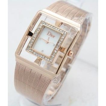 JAM TANGAN WANITA DIOR KOTAK PASIR GOLD