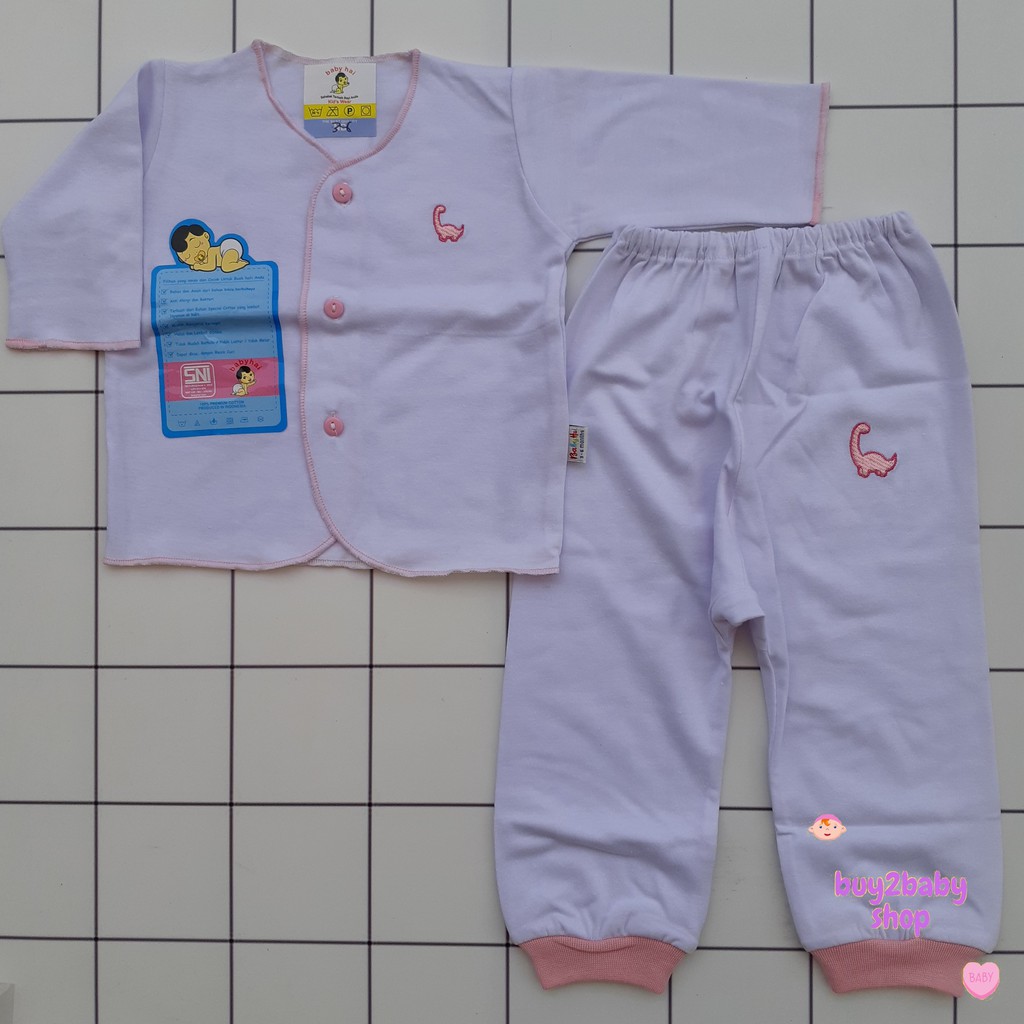 Setelan Piyama Panjang Bayi Bahan Premium Cotton BABYHAI Edisi Khusus Warna PINK 1 PCS