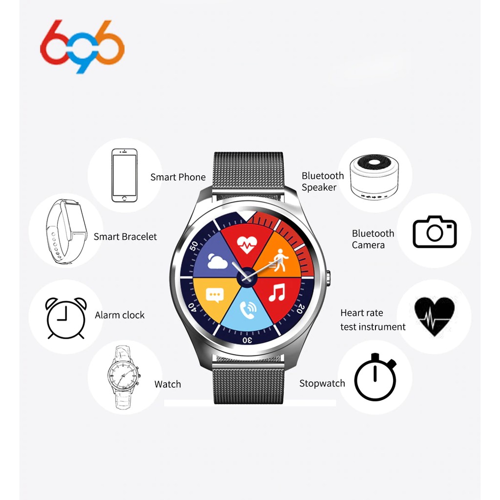 696 Olahraga Smart Watch X8 dengan Monitor Detak Jantung Tekanan Darah Kamera Jarak Jauh Stop Watch