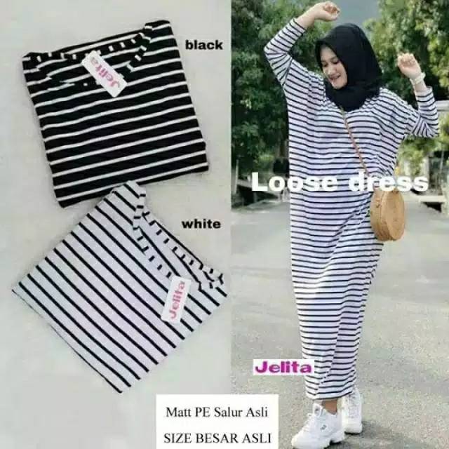 Drik collection Loose Dress Big Size JUMBO salur