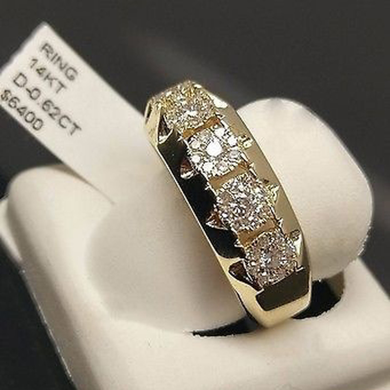 Cincin Moissanite Warna Emas Untuk Fashion