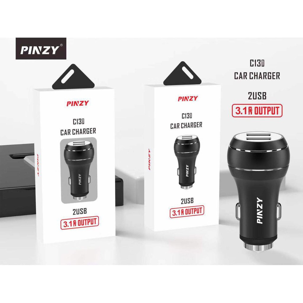 Car Charger Pinzy Original C13 Series 2USB 3.1a Output