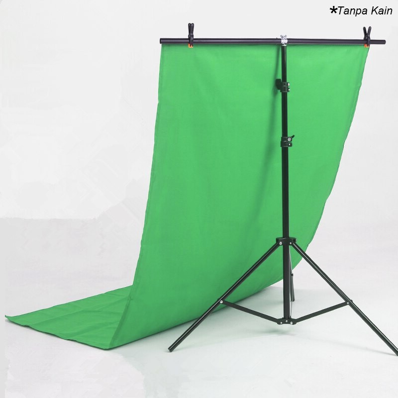 T-Shape Tiang Background Foto Produk Tripod T-Shaped Bracket Stand Backdrop Studio 260 x 200 150 cm