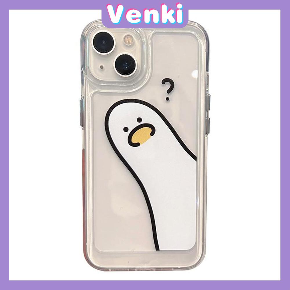 iPhone Case Silicone Soft Case Clear Case Shockproof Protection Camera Metal Button Cute Cartoon Duck Compatible For iPhone 11 Pro Max 13 Pro Max 12 Pro Max 7Plus xr XS Max