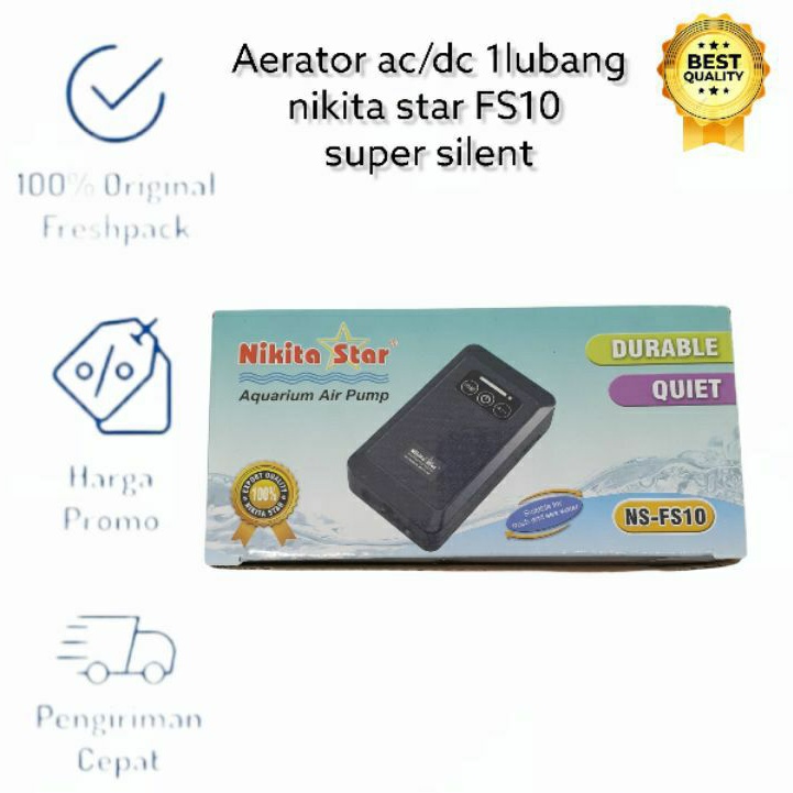 Aerator AC/DC 1 lubang nikita star FS 10 portable airpump