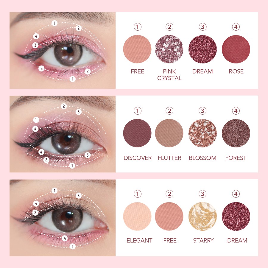 ★ BB ★ Y.O.U Crystal Rose Eyeshadow Palette 10 color - YOU Eyeshadow Palette