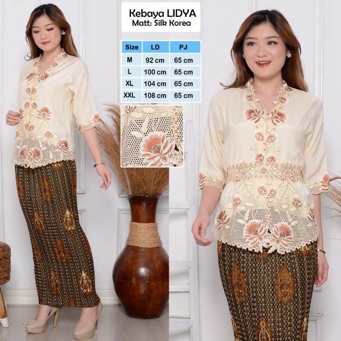 Atasan Kebaya Modern Bordir Matt Silk Korea