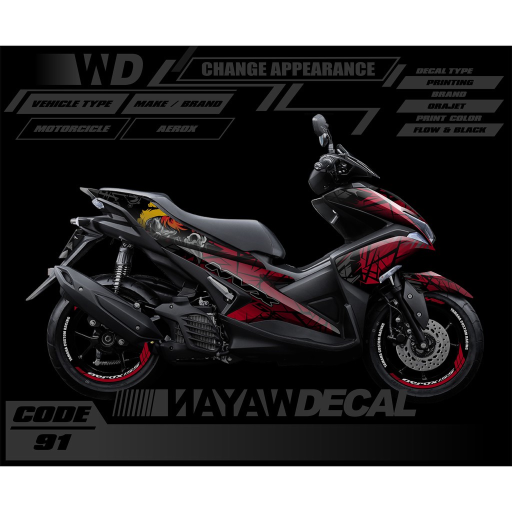 DECAL AEROX MERAH FULL BODY