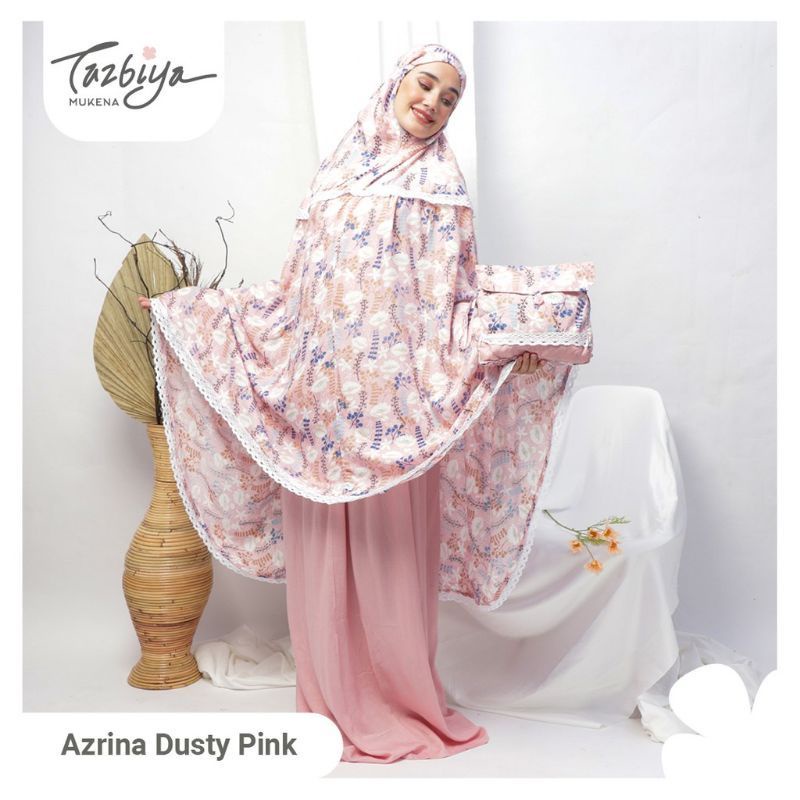 Mukena Tazbia Tazkia Azrina Dusty pink Rukuh mukenah rayon adem jumbo