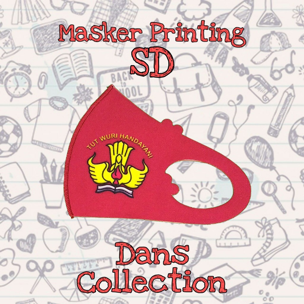 Masker Scuba Printing Anak Sekolah SD/SMP/SMA