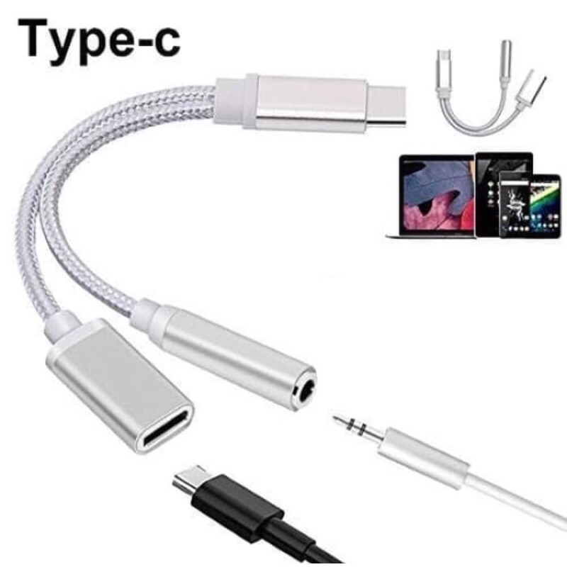 Splitter Audio Jack Type C (2 in 1) 3.55mm