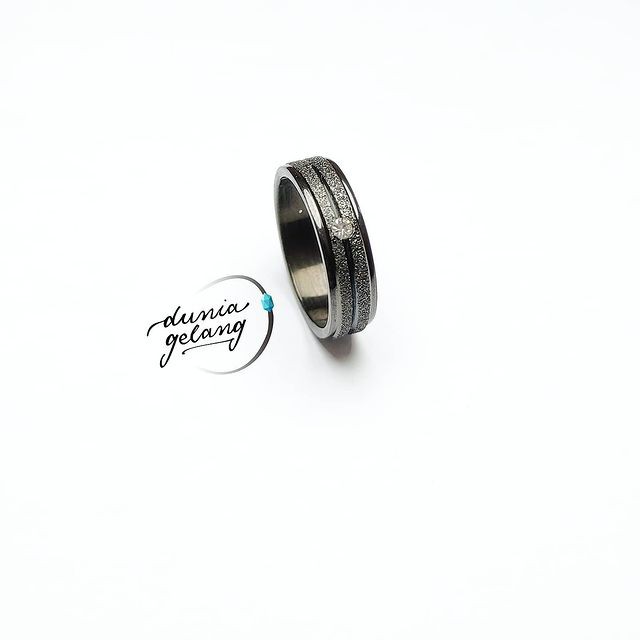 CINCIN TITANIUM PERMATA HITAM PASIR / CINCIN PRIA WANITA ANAK