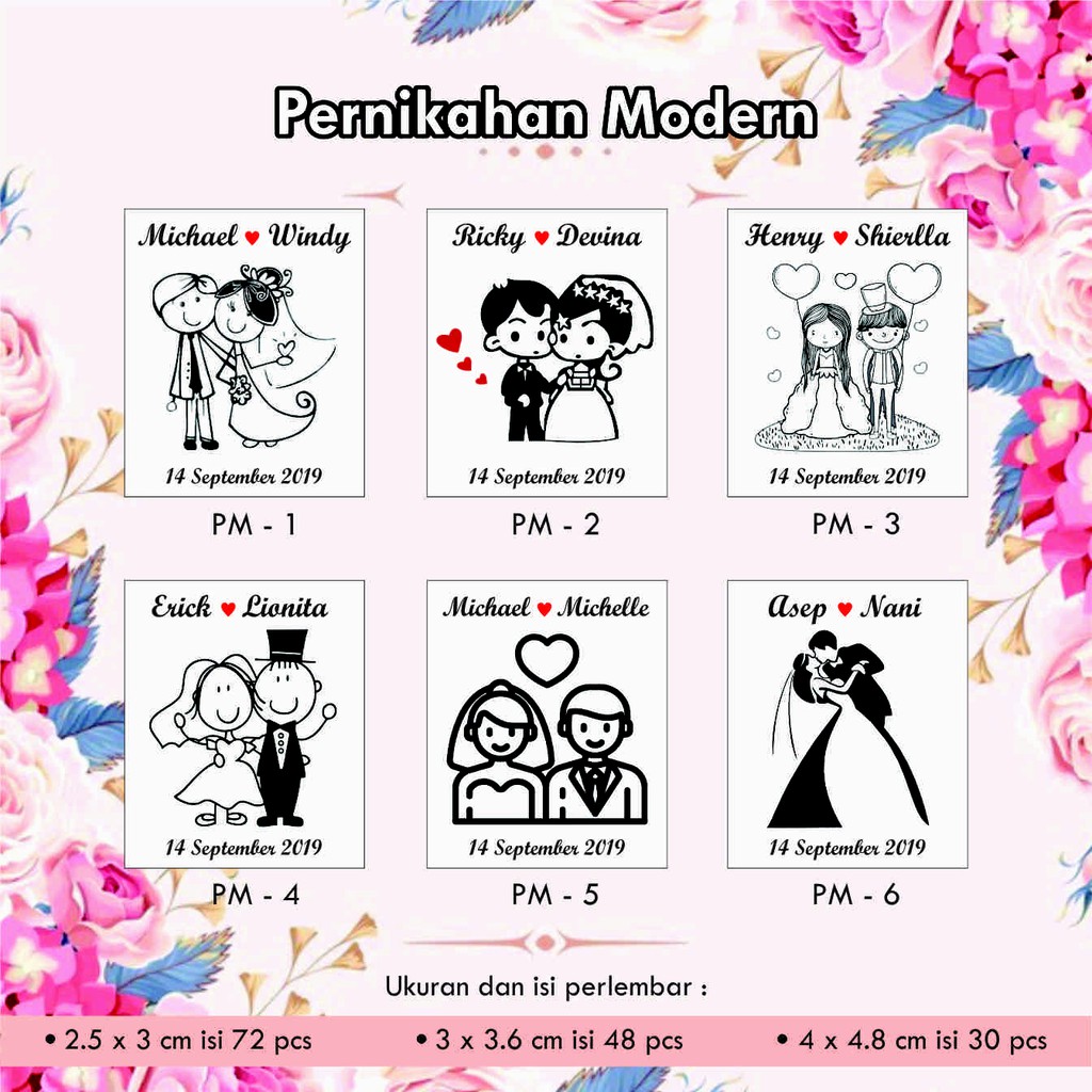 

[143 pcs] STIKER TRANSPARAN SOUVENIR WEDDING / PERNIKAHAN / KAWIN