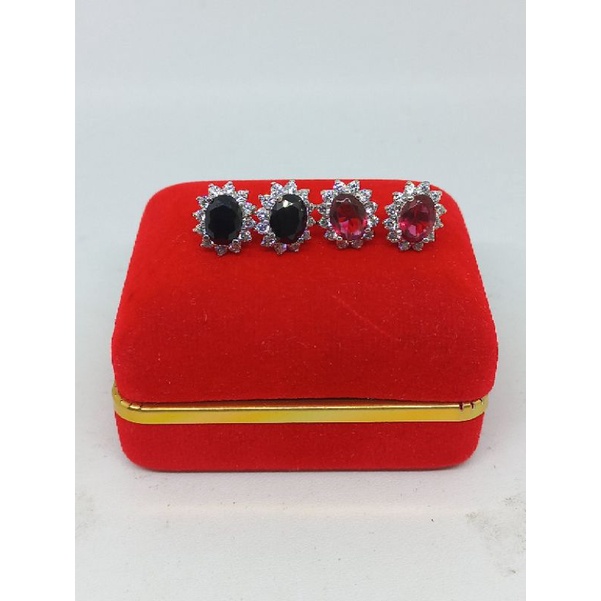 GIWANG PERAK ASLI SILVER 925 LAPIS EMAS/GIWANG LADYDAY VARIASI MATA HITAM/MERAH/GIWANG ASLI SILVER 925/FASHION WANITA