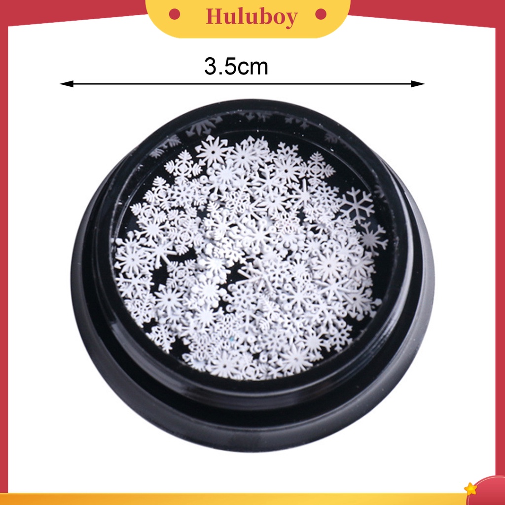 Huluboy Huluboy♡ 100pcs / Botol Stiker Kuku 3D Motif Kepingan Salju Untuk Dekorasi Nail Art