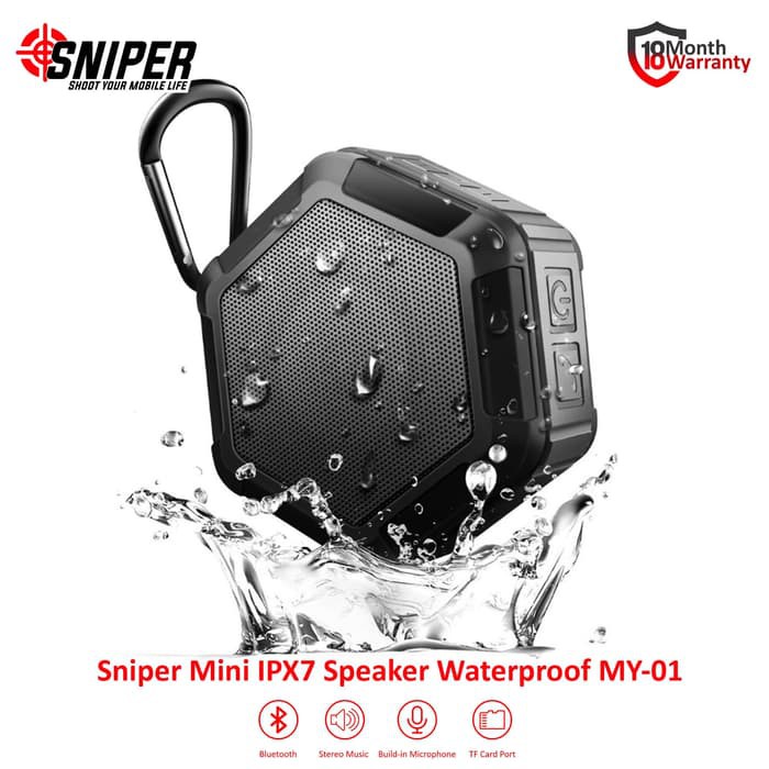 Sniper Mini Bluetooth Waterproof Speaker MY01 Black