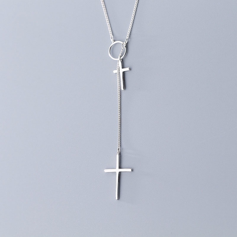 [Women Retro Creative Cross Pendant Necklace] [Girls Vintage Simple Chain Necklaces ] [Ladies Fashion Clavicle Necklace]