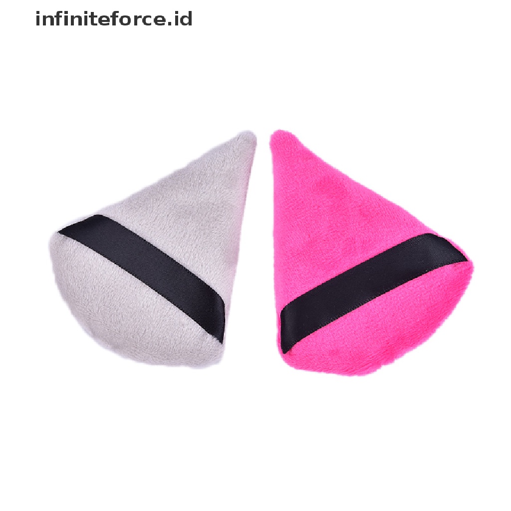 Infiniteforce.id 2pcs / Set Spons Puff Velvet Bentuk Segitiga Untuk Makeup / Kosmetik Wanita