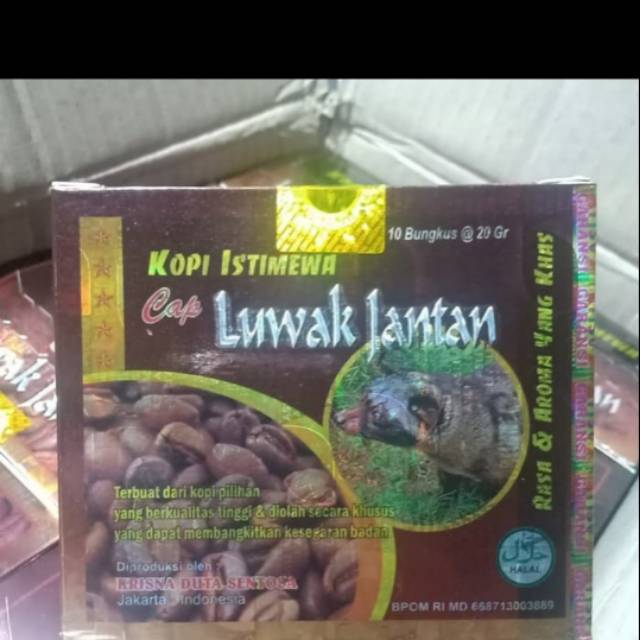

KOPI LUWAK / kopi Istimewa cap luwak harga perbok 10 sacset ORI