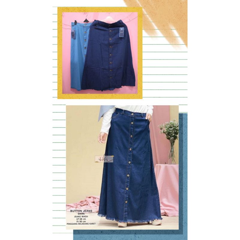 rok panjang jeans / rok span levis / rok dewasa murah