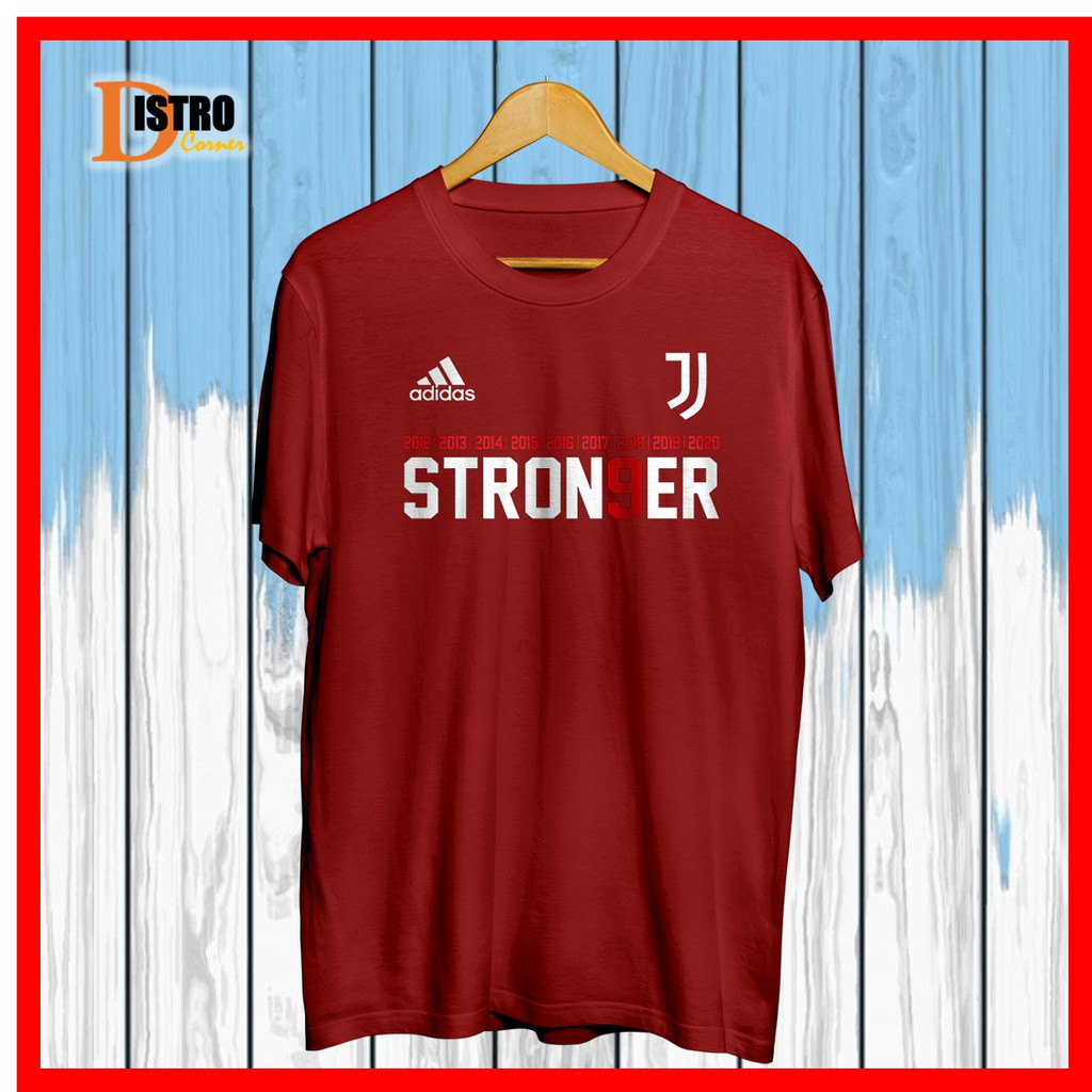 Kaos Pria Distro Original Terbaru Baju T Shirt Bola Cowok Cowo Keren Premium Jumbo Xxl Juve Stronger