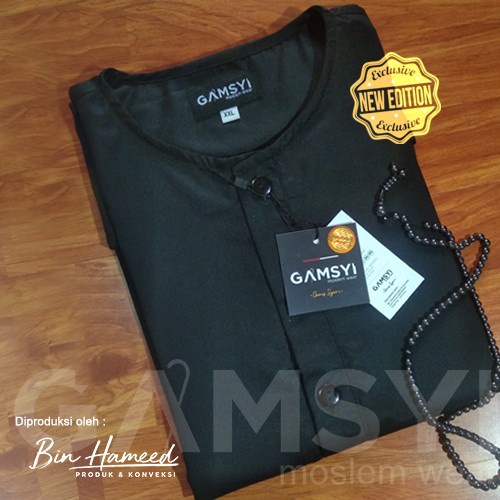Baju koko hitam polos/Koko tanpa kerah/koko dewasa Atasan Muslim pria baju koko pria dewasa jumbo