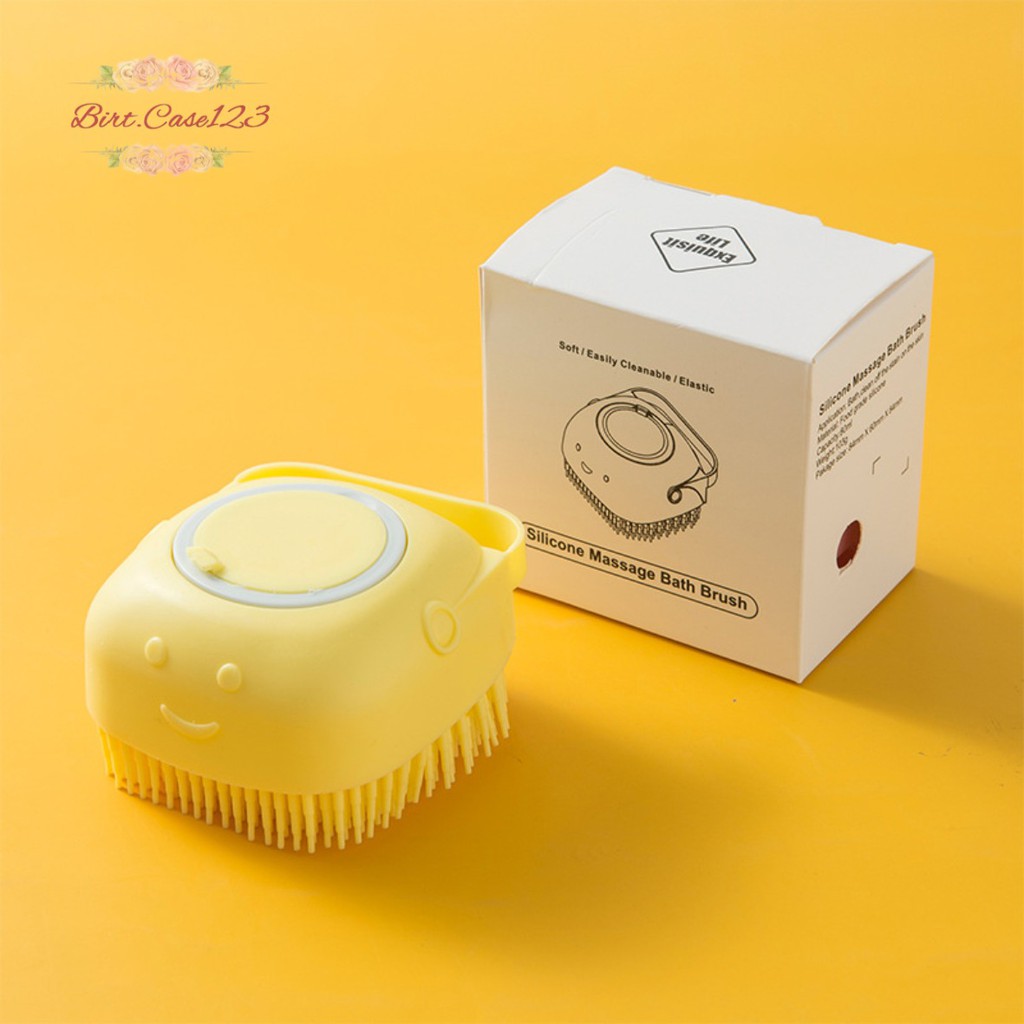 RT34 Sikat alat gosokan mandi badan silikon spons lembut shower brush dispenser portable serbaguna multifungsi BC6035