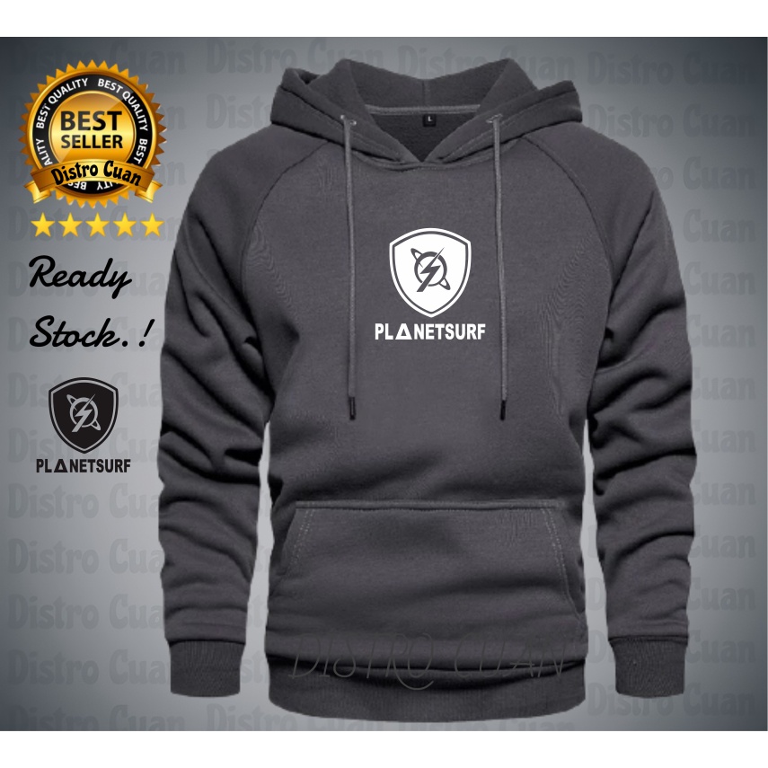 DISTRO CUAN Sweater Hoodie Planet Surf Quality Putih Premium Hoodie Pria Wanita Distro