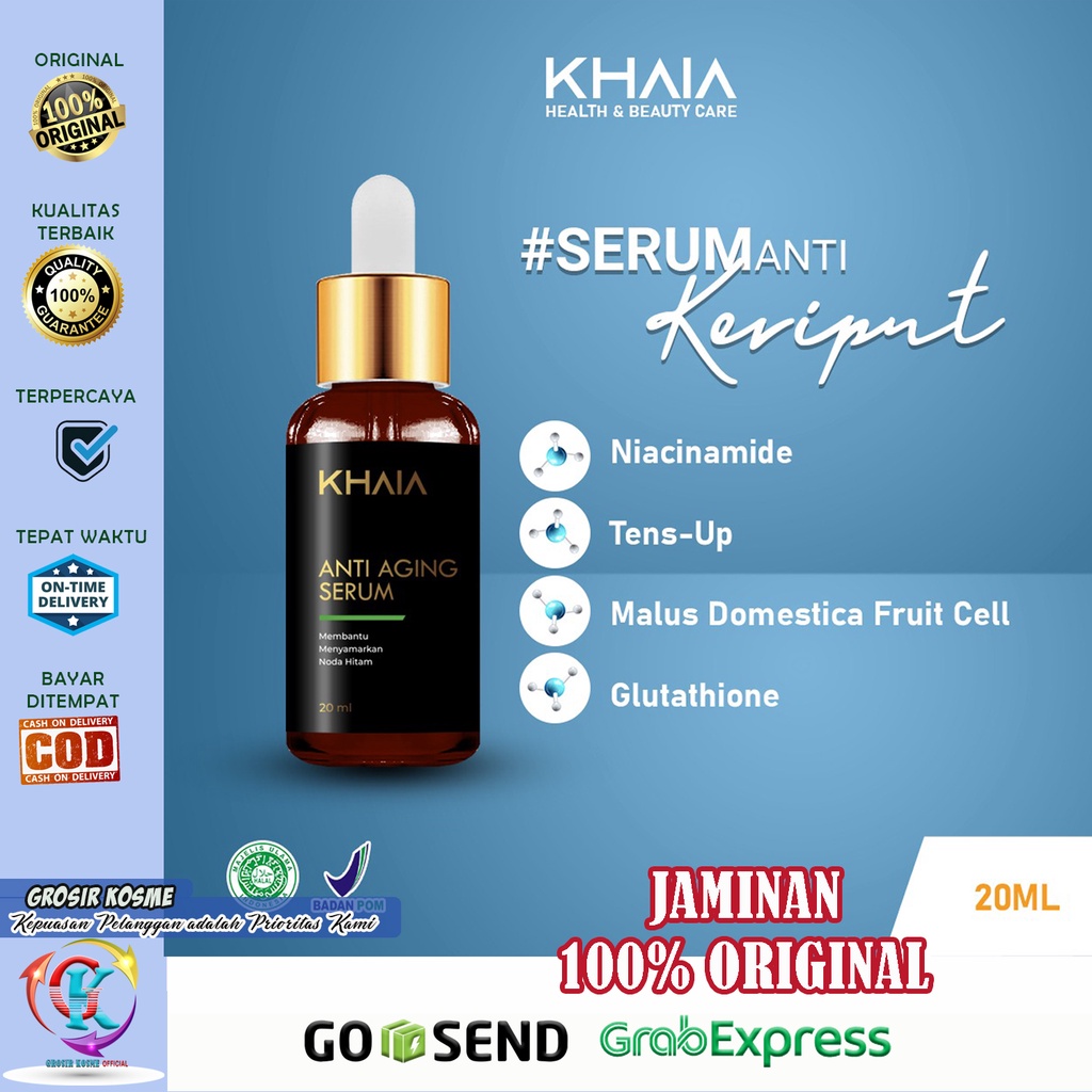 KHAIA Anti Aging Serum Original | Serum Wajah Menghilangkan Bopeng dan Bekas Jerawat BPOM