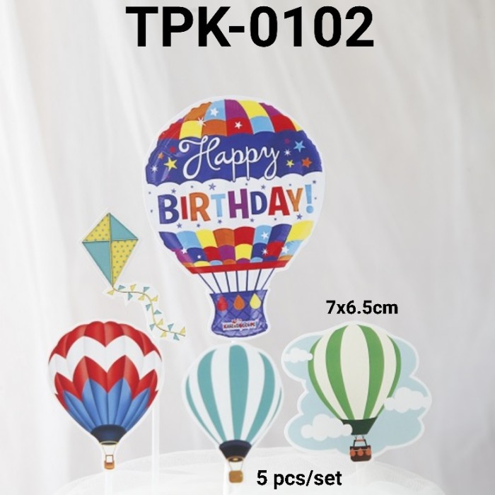 

TPK-0102 CAKE TOPPER KERTAS HIASAN KUE BALON UDARA HOT AIR BALOON GRATIS ONGKIR