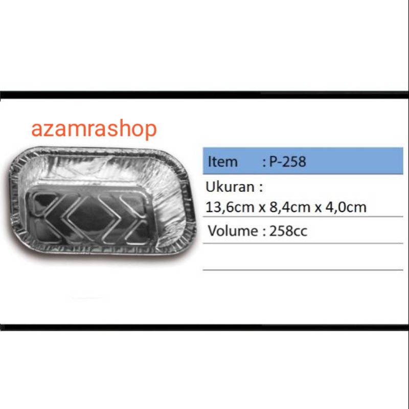 Alumunium foil cup P-258 /Tanpa tutup