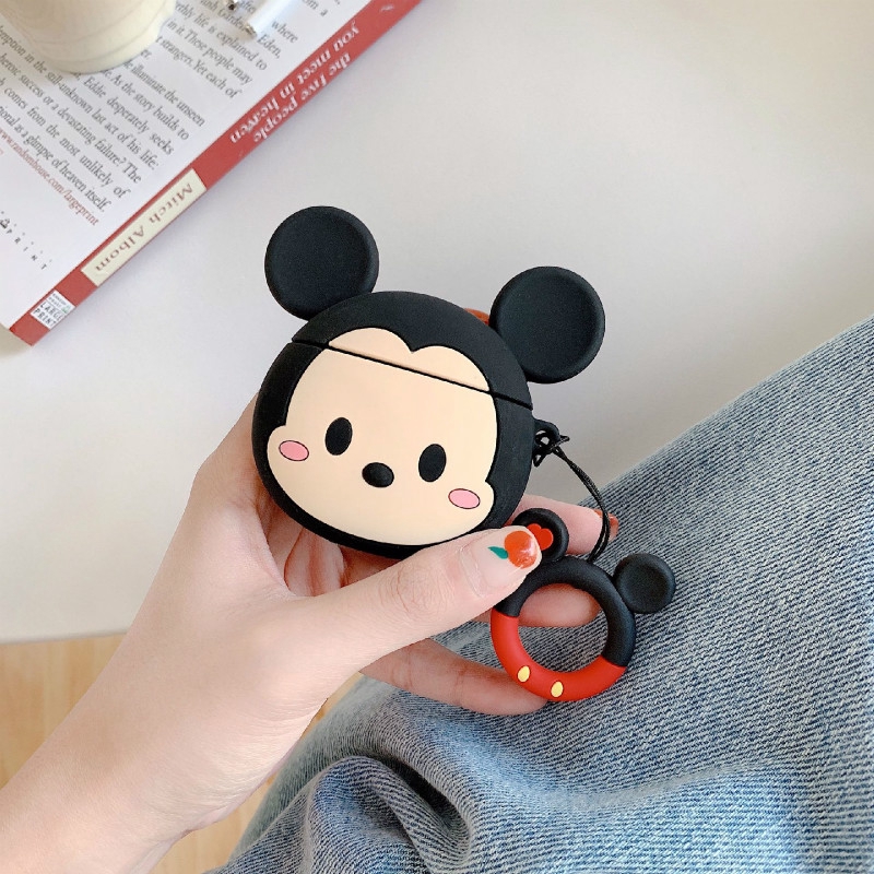 Casing Pelindung dengan Bahan Silikon dan Gambar Kartun Mickey / Minnie Mouse untuk iPhone