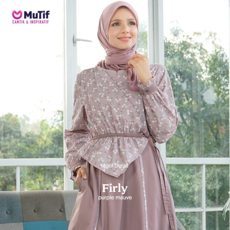 Gamis syari mutif firly terbaru casual kekinian