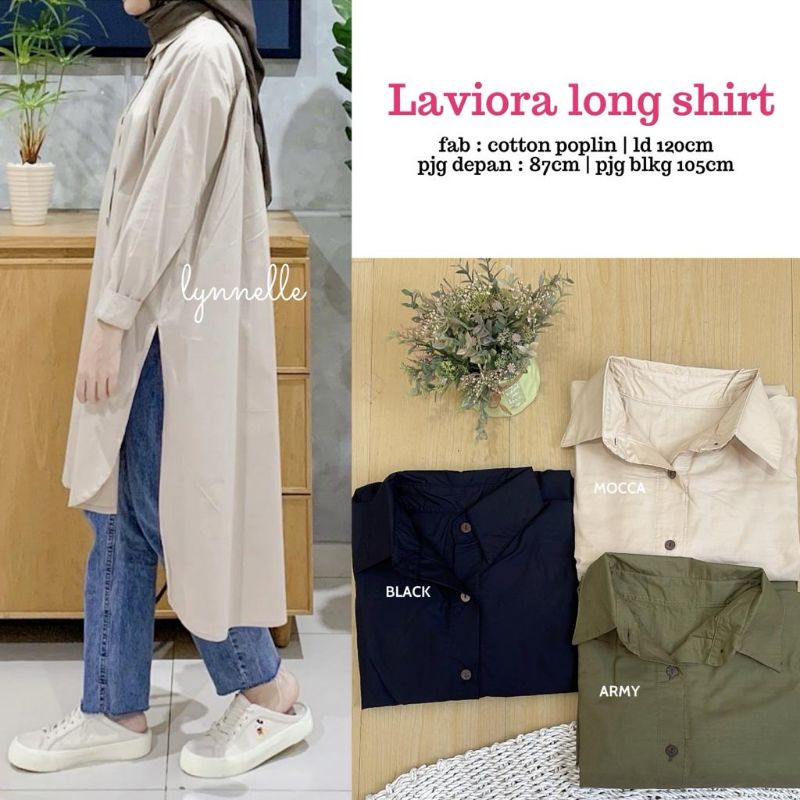 LYNNELLE LAVIORA LONG SHIRT TUNIK KATUN POPLIN