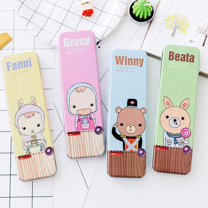

Kotak Pensil/Pencil Case Karakter Lucu Impor Bahan Tin Metal