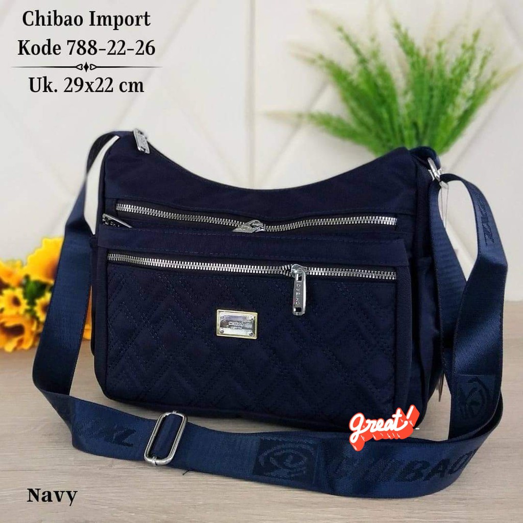 Tas Slempang Wanita tas Slempang Chibao bahan kanvas kode 788-22. Tas Chibao Import Terbaru bisa COD