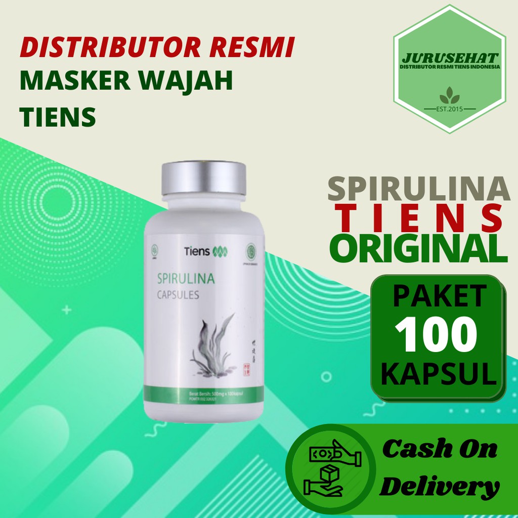 COD Masker Spirulina Original Asli | Spirulina Tiens Original Masker Wajah | Masker Spirulina Tiens