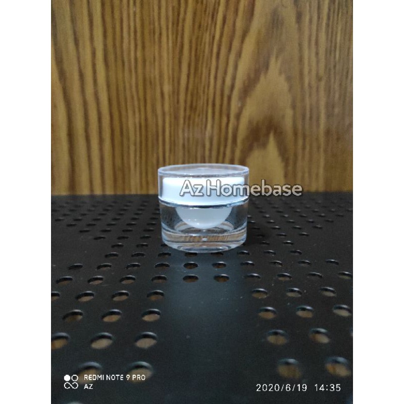 Pot Akrilik 10gram Putih Bening - Pot Acrylic 10gr Natural - Jar Acrylic 10 gram - Jar Akrilik 10gr