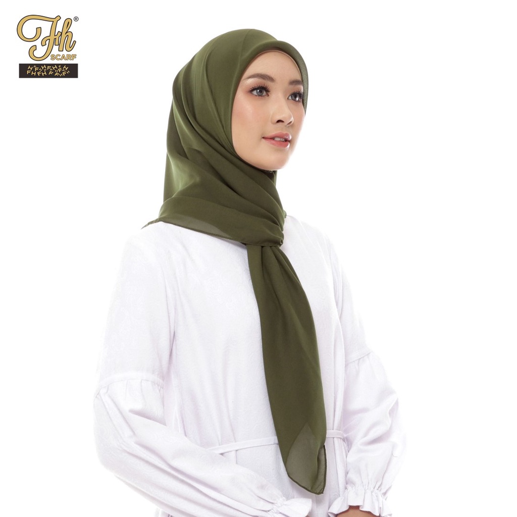 Hijab Segi Empat Bella Square Fine Potton 110 x 110 Jahit Neci Premium