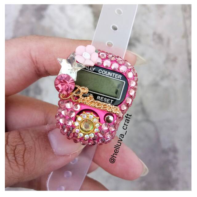 Princess Cincin Tasbih Digital Swarovski Super Cute Lucu penghitung zikir kado unik muslimah bling