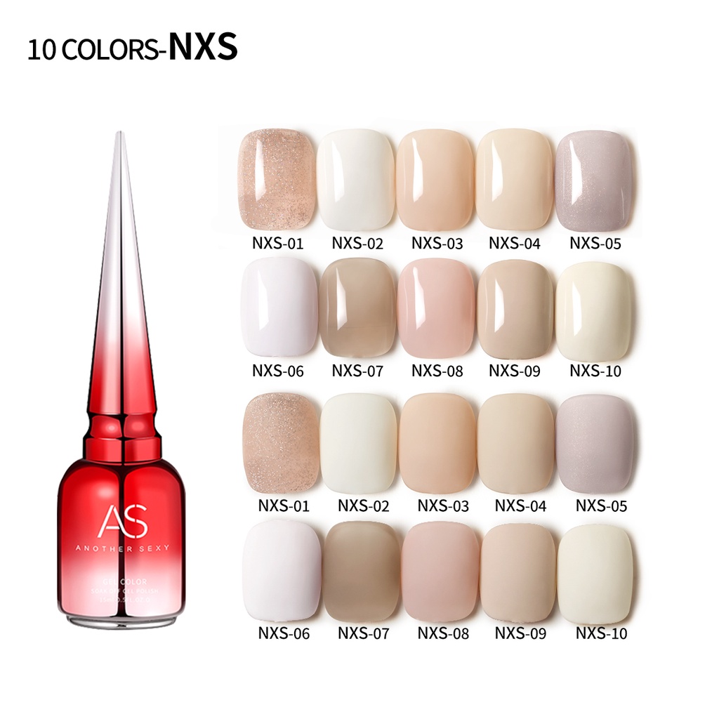 AS NXS NAILS POLISH GEL 15ML KUTEK GEL SOAK OFF UV GEL