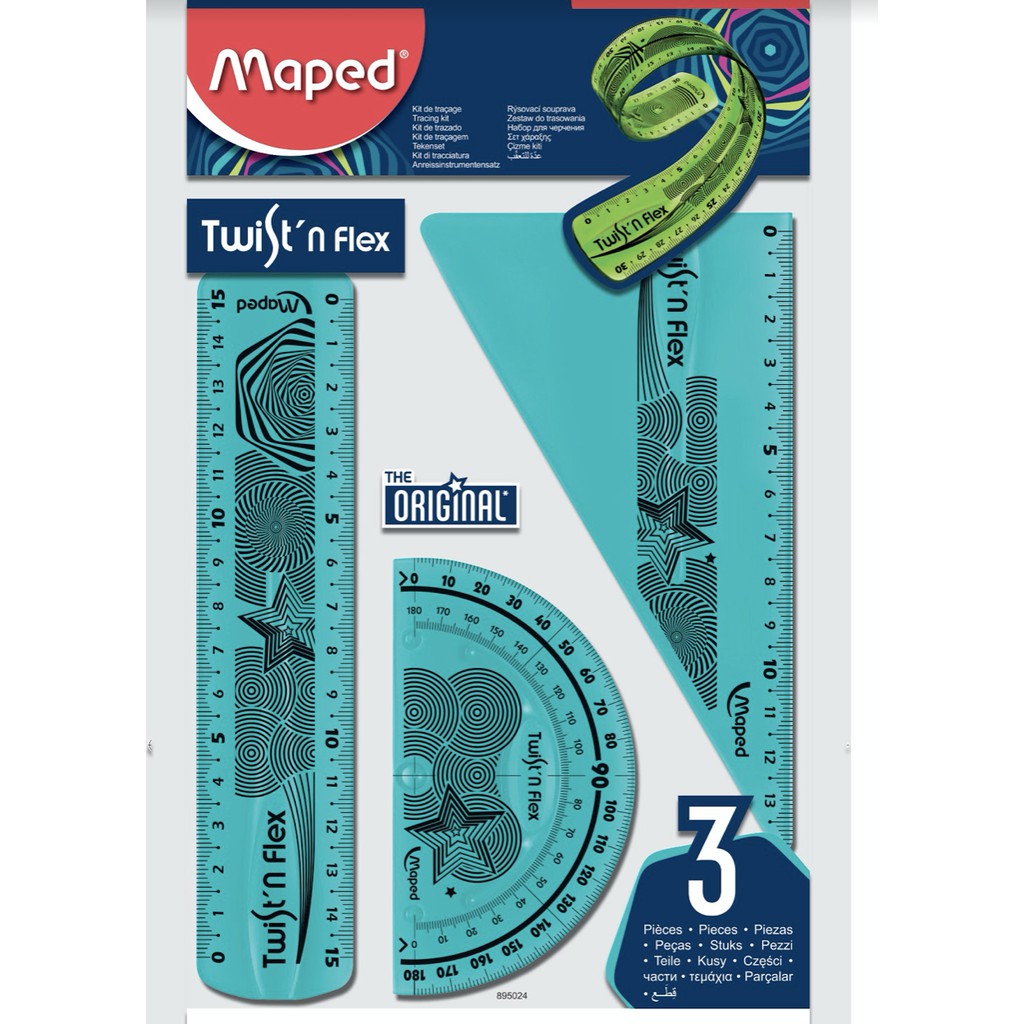 

PENGGARIS SET MAPED 15CM MINI BUSUR PENGGARIS SEGITIGA TWIST N FLEX LENTUR KARET MAT DESIGN RULER