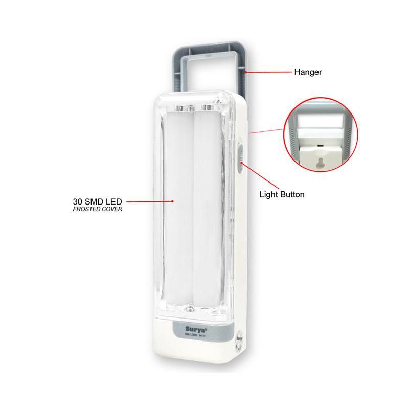 Surya LED Light Lampu Emergency 30 SMD - Rechargeable 6 Hours SQL L3001X