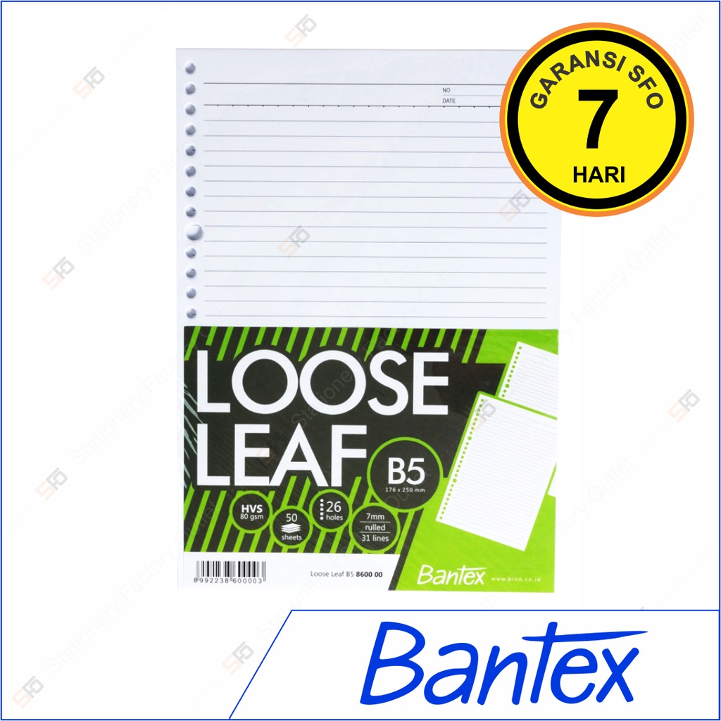 

Loose Leaf B5 Bantex isi 50 lembar 80 gsm - SFO Semarang Official
