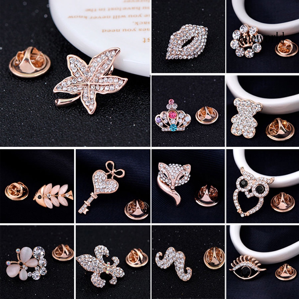 OW@ Women's Fashion Rhinestone Inlaid Cute Brooch Pin Jewelry Party Xmas Gift