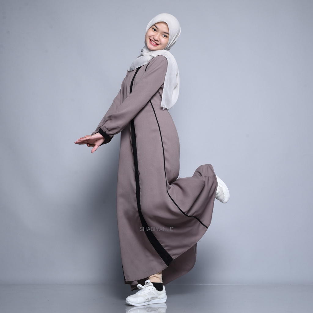 Gamis Shabiyan.id 394 Gamis Moscrepe Kombinasi Remaja Perempuan (T9I2) Gamis Dewasa Dress Gamis Gami