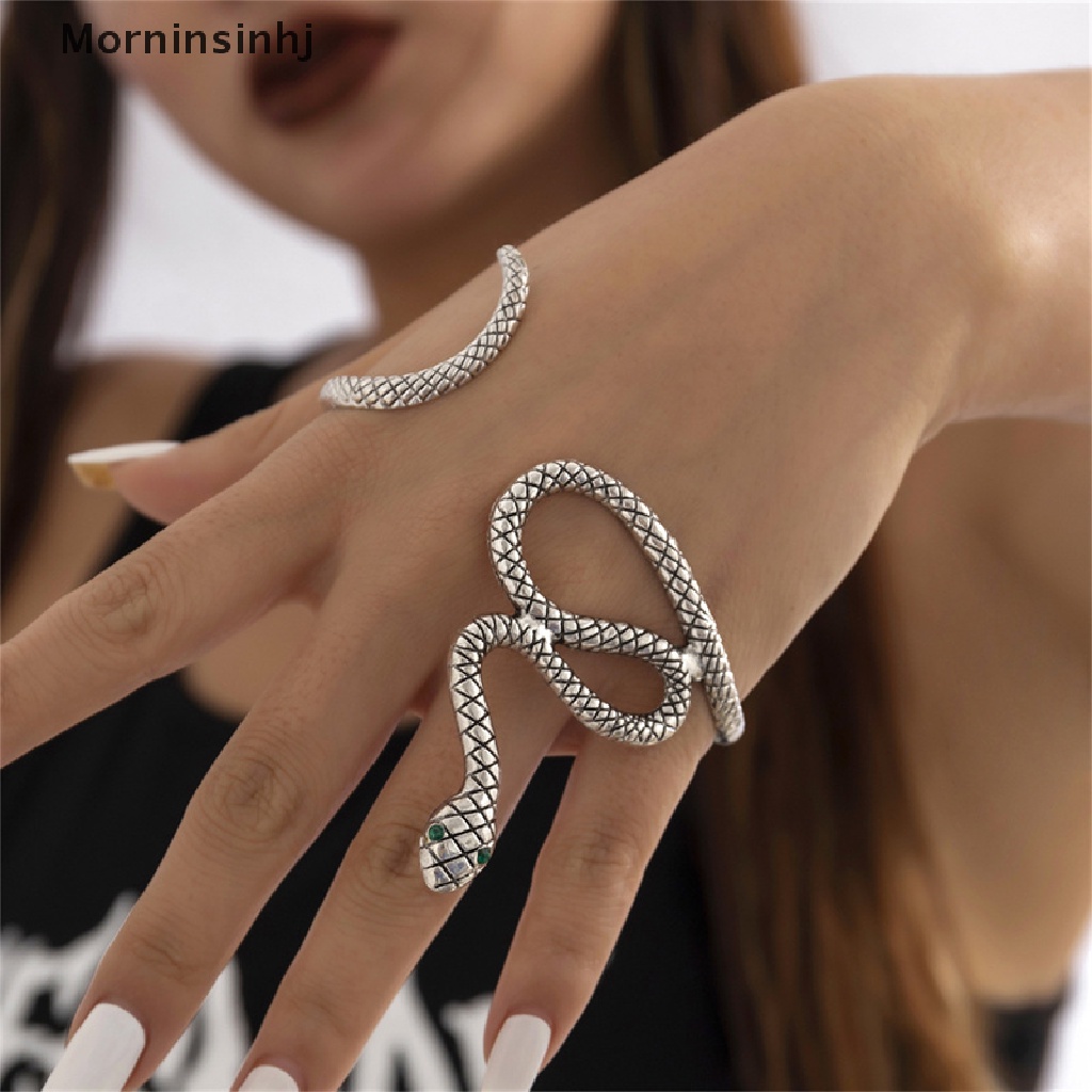 Gelang Model Terbuka Desain Ular Gaya Punk Bohemian Untuk Pria Dan Wanita