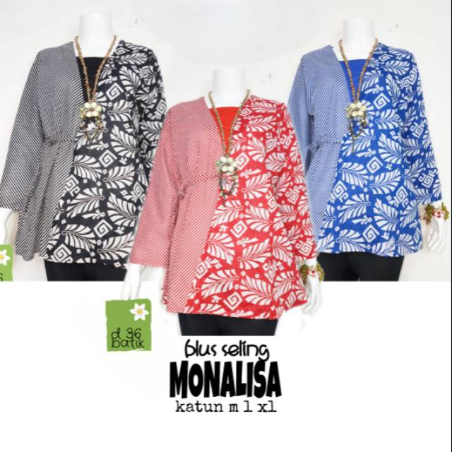 Blus seling monalisa batik modern trendy kekinian