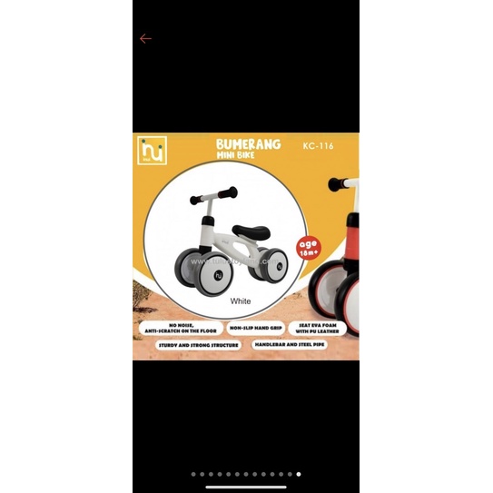 inui balance bike KC 116 White preloved